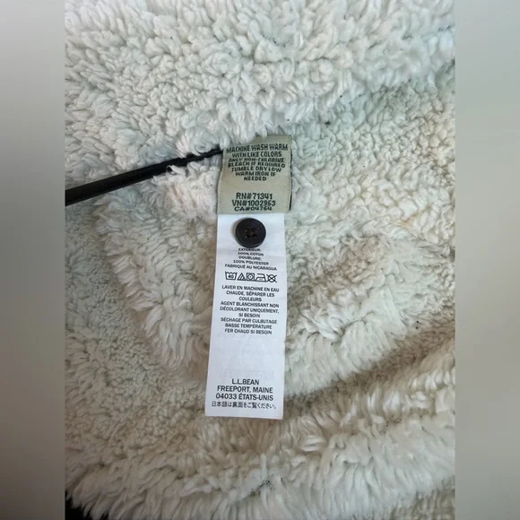 L.L.Bean Women's Scotch Plaid Flannel Sherpa-Lined Zip Hoodie Size Small Outdoor - Picture 8 of 10